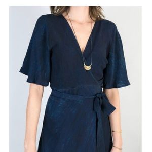 Osei Duro - Tulip Wrap Dress in Indigo (M)